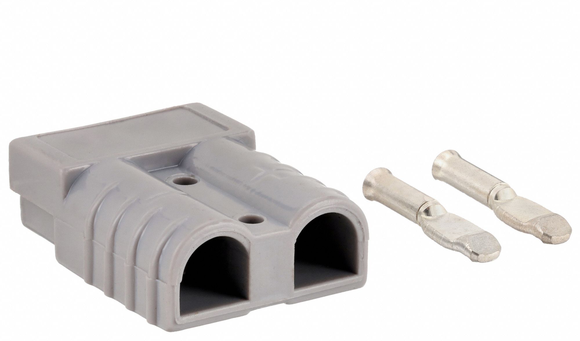 PLUG, PLUG-IN, 50A, GREY, 12 GA TO 10 GAUGE, BRASS/SILVER