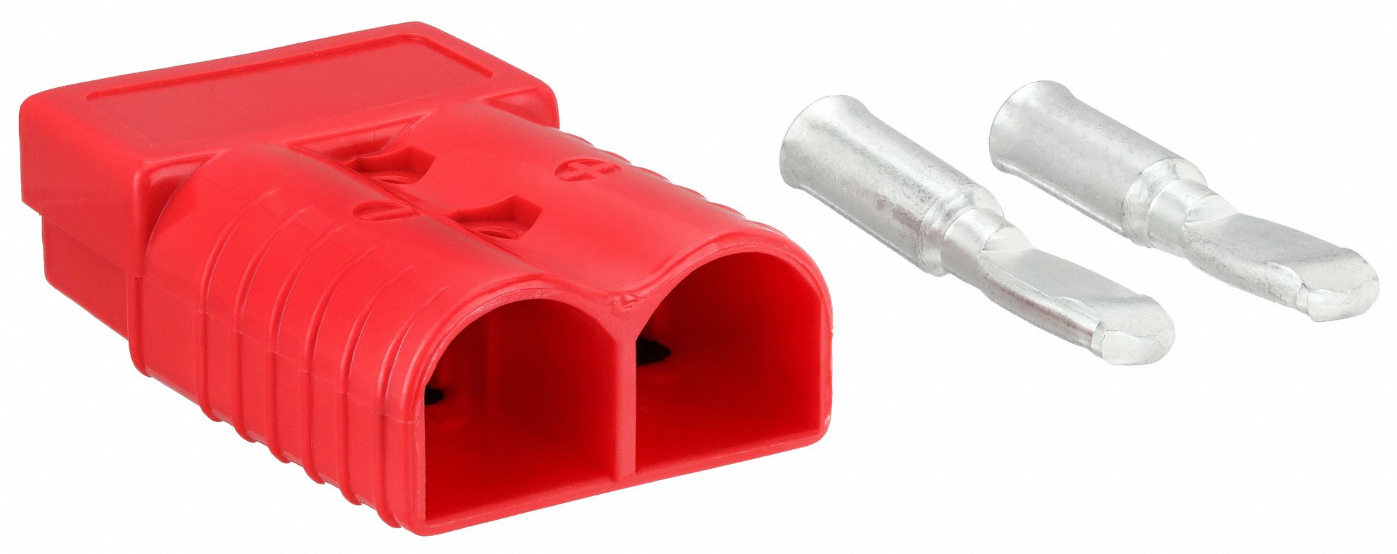 PLUG, PLUG-IN, 350A, RED, 2/0 GAUGE, BRASS/SILVER