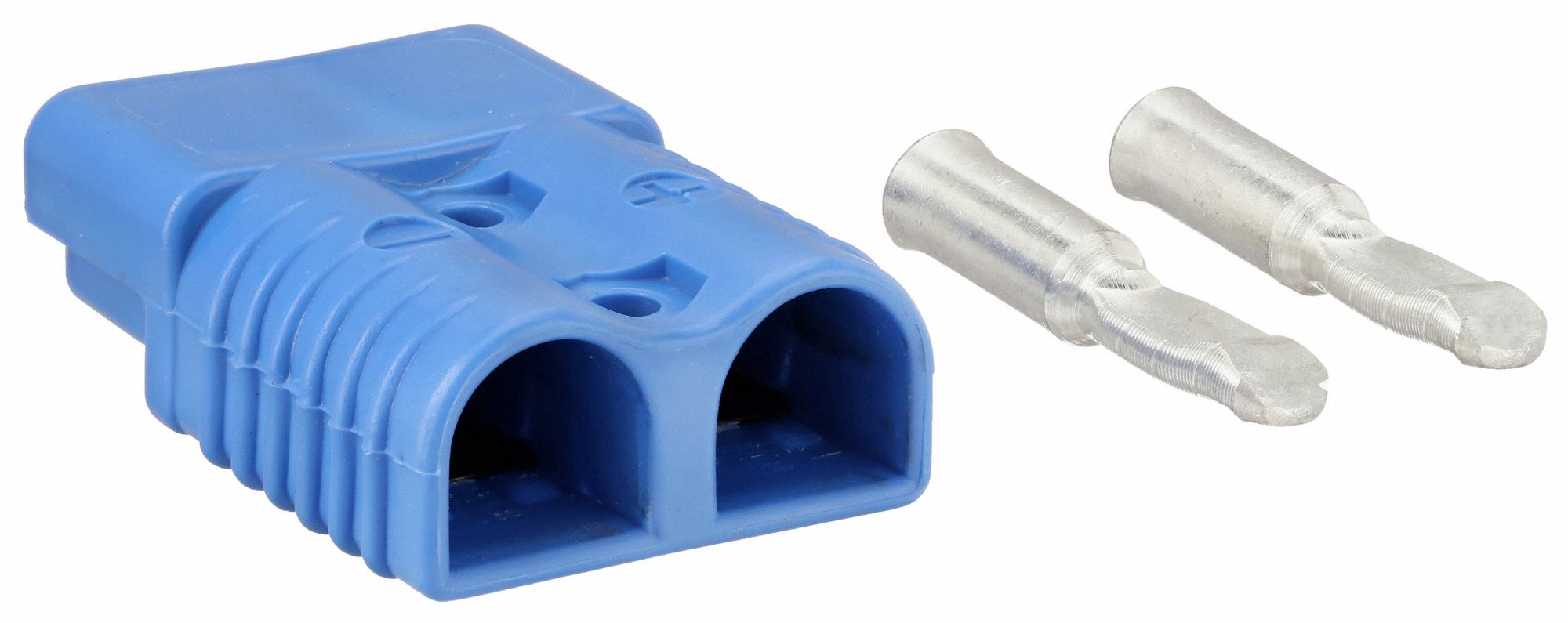 PLUG, PLUG-IN, 175A, BLUE, 2 GAUGE, BRASS/SILVER