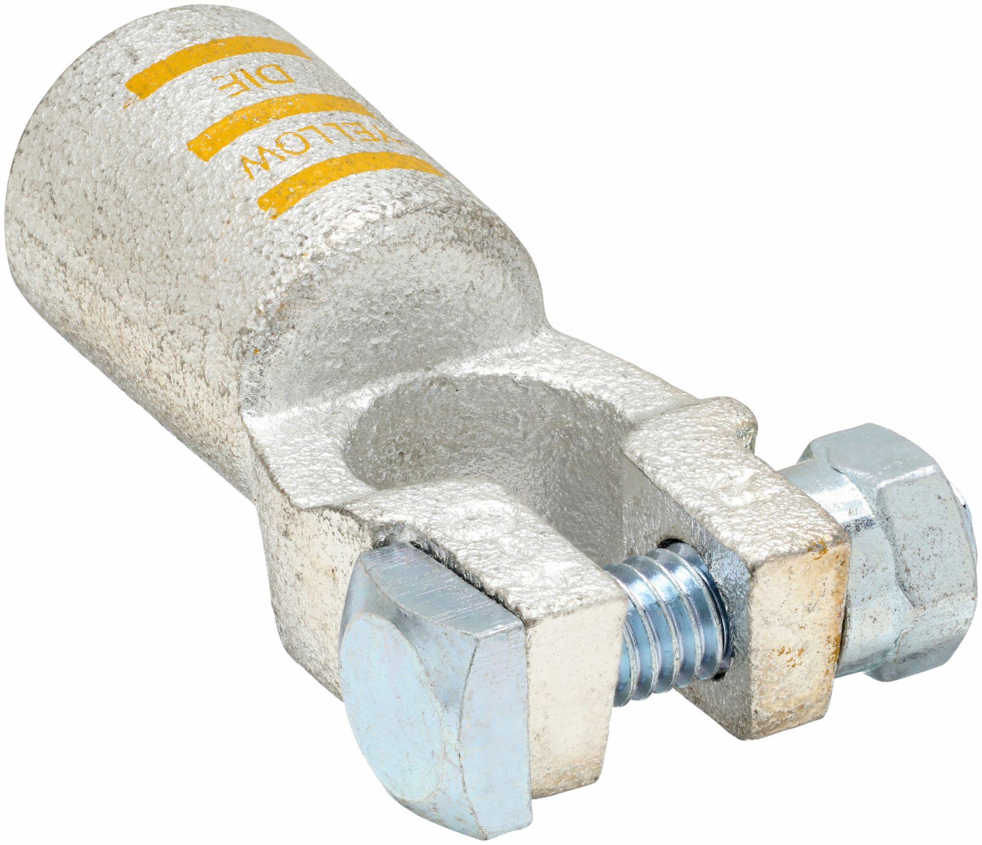 BATTERY TERMINAL, STRAIGHT, CRIMP, 4/0 GA, YELLOW, NEGATIVE, COPPER, 1 IN OVERALL W