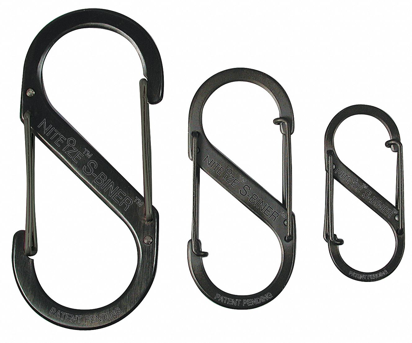 CARABINER CLIP,3-1/2 IN.,STEEL,BLACK