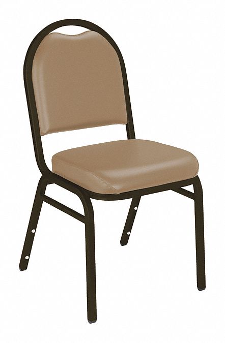 STACKING CHAIR,STEEL,BEIGE/SILVERVEIN