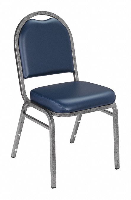 STACKING CHAIR,STEEL,BLUE/SILVERVEIN