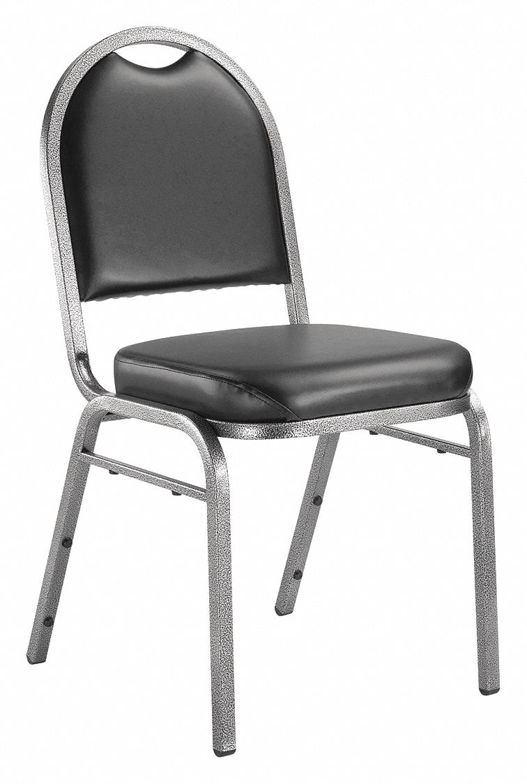 NATIONAL PUBLIC SEATING Stacking Chair: 9200 Series, Black Seat, Vinyl ...