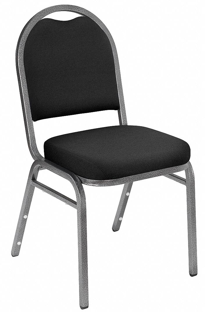 STACKING CHAIR,STEEL,BLACK/SILVERVEIN