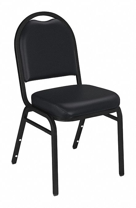 STACKING CHAIR,STEEL,BLACK/BLACK