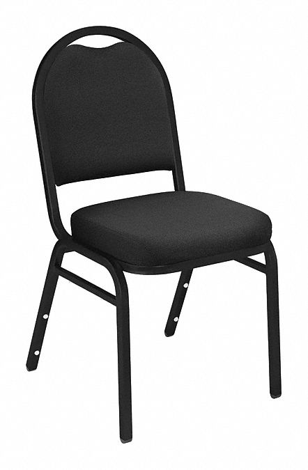 STACKING CHAIR,STEEL,BLACK/BLACK