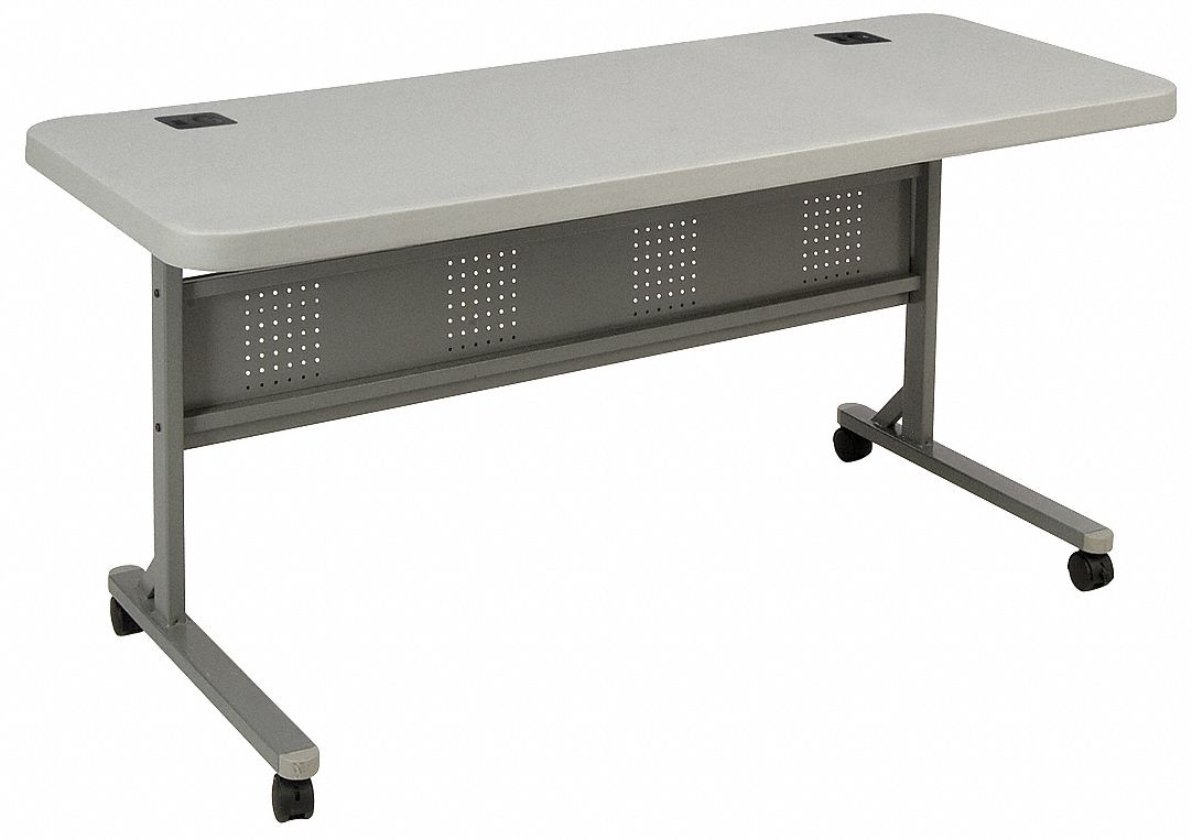 23PG36 - Mobile Flip Top Seminar Table Gray 60 W