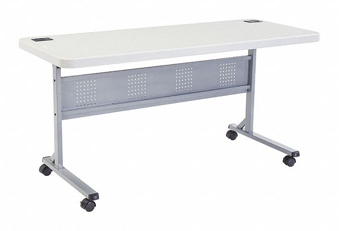 MOBILE FLIP TOP SEMINAR TABLE,GRAY,60