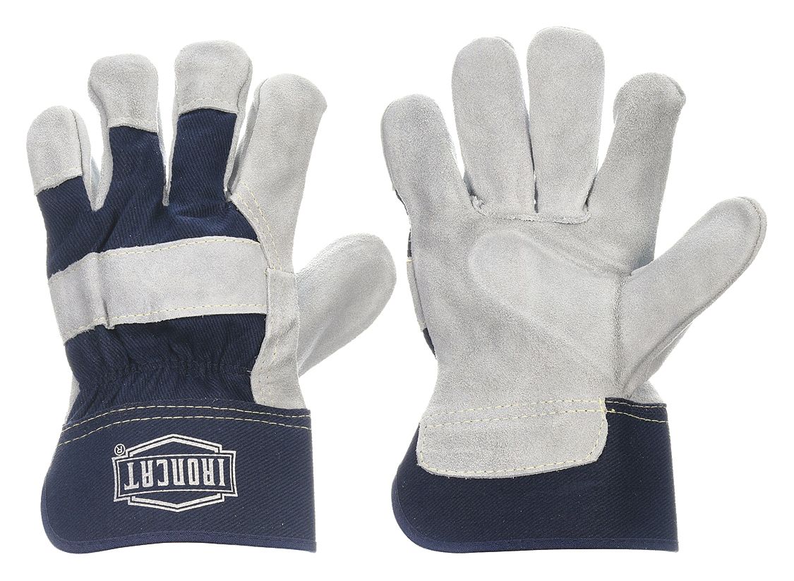 LEATHER GLOVES, S (7), PREMIUM COWHIDE, FULL FINGER, SAFETY CUFF, UNLINED, BL, 12 PK
