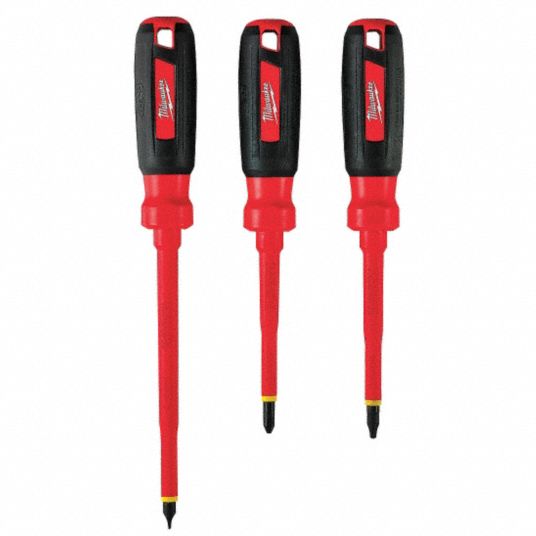MILWAUKEE Tether Ready Insulated Screwdriver Set, ECX, Phillips
