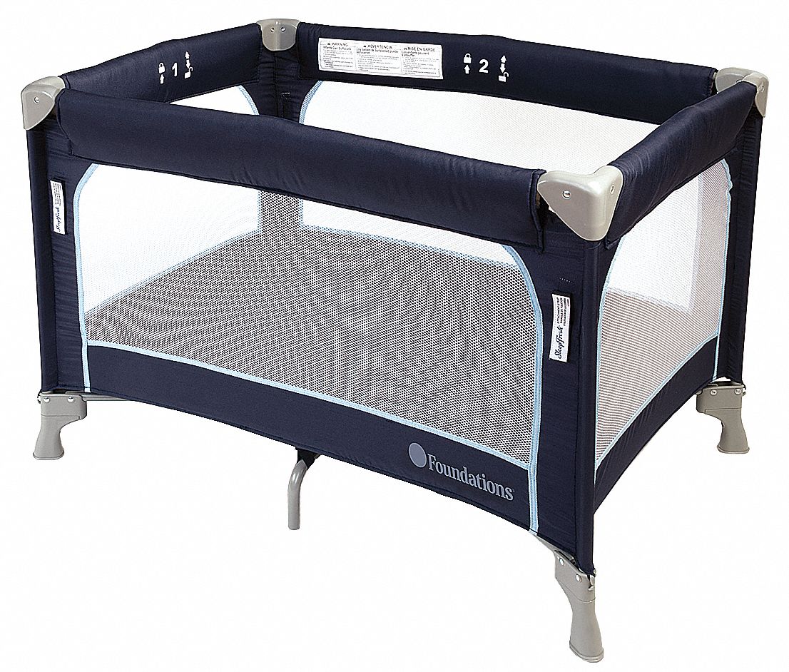 23TL93 - Play Yard Crib Blue 3/4 in Mattress
