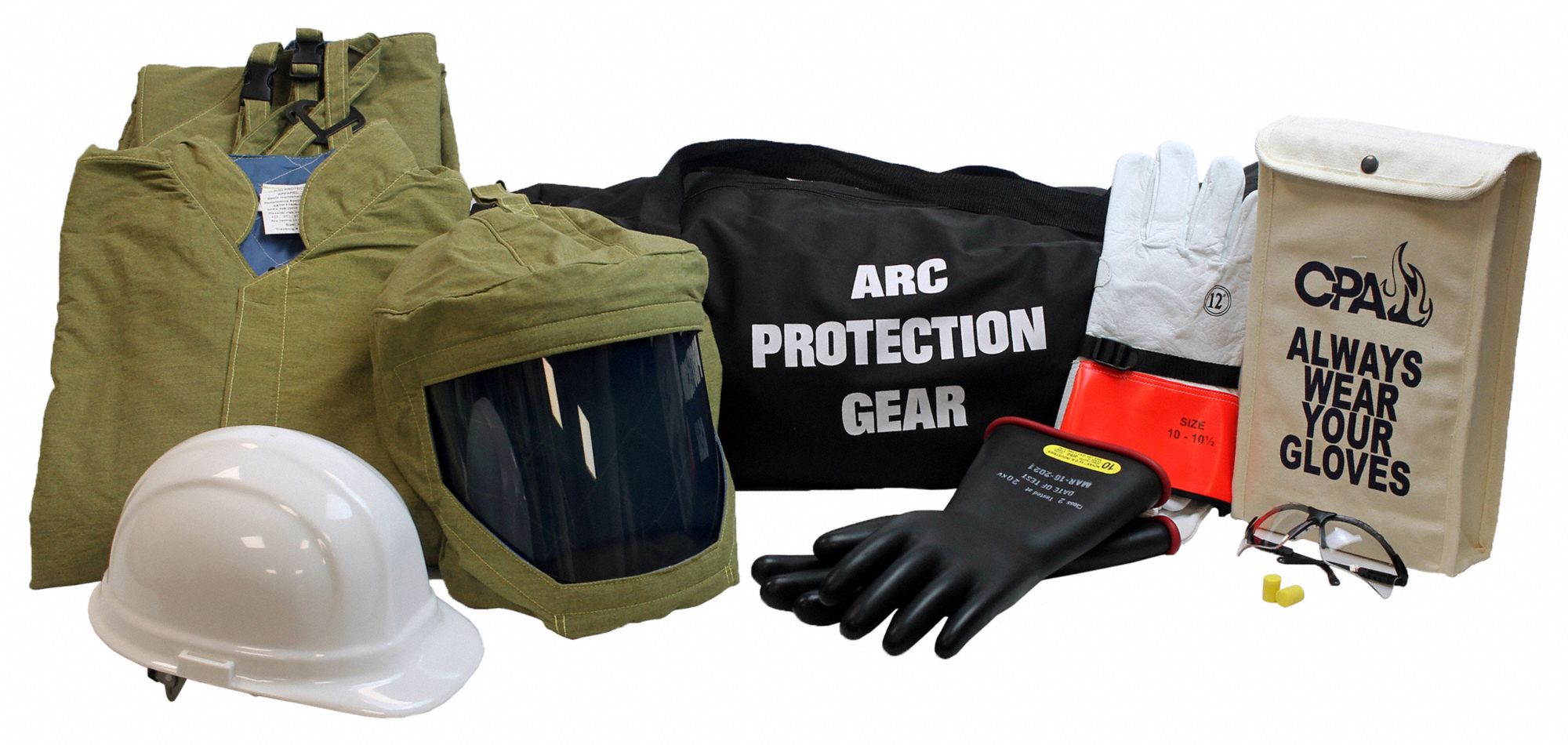 CHICAGO PROTECTIVE APPAREL Arc Flash Clothing Kit: L, 44 cal/sq cm ATPV,  UltraSoft®, 10 Glove Sz