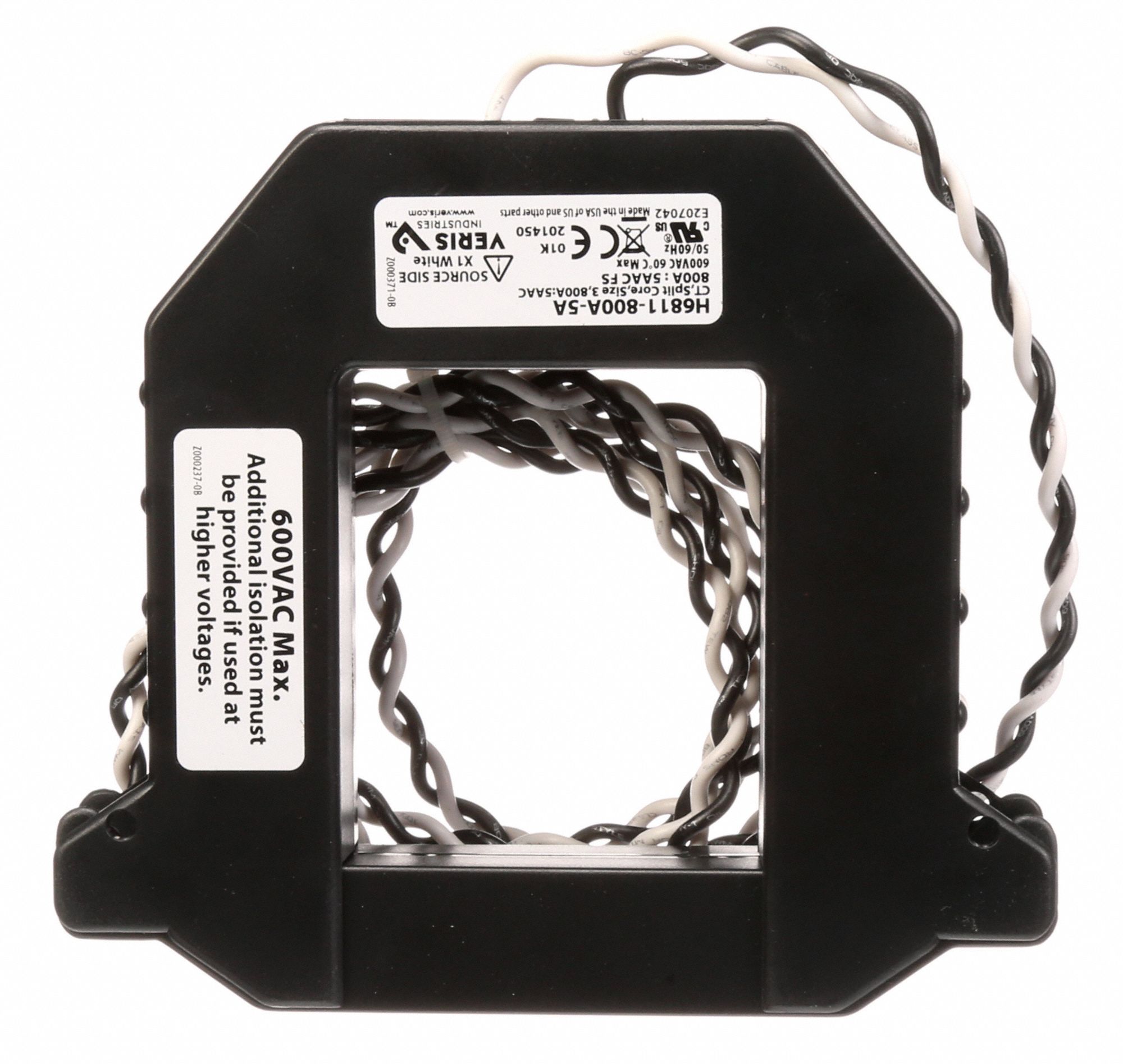 VERIS Split Core Current Transformer 0 to 800A, 0 to 5A, 2.9 in Hole