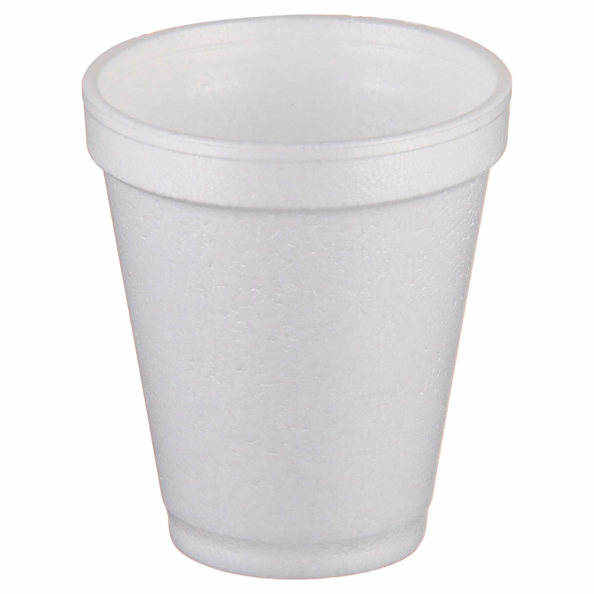 Disposable Hot Cup: 6 oz Capacity, White, Foam, Unwrapped, Patternless, 1, 000 PK