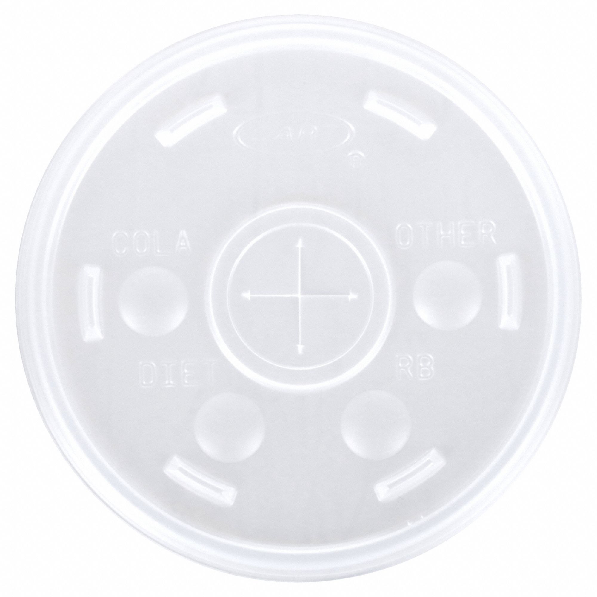 Disposable Cold Cup Lid: For 10 oz Cup Capacity, Straw Slot, Translucent, 1, 000 PK
