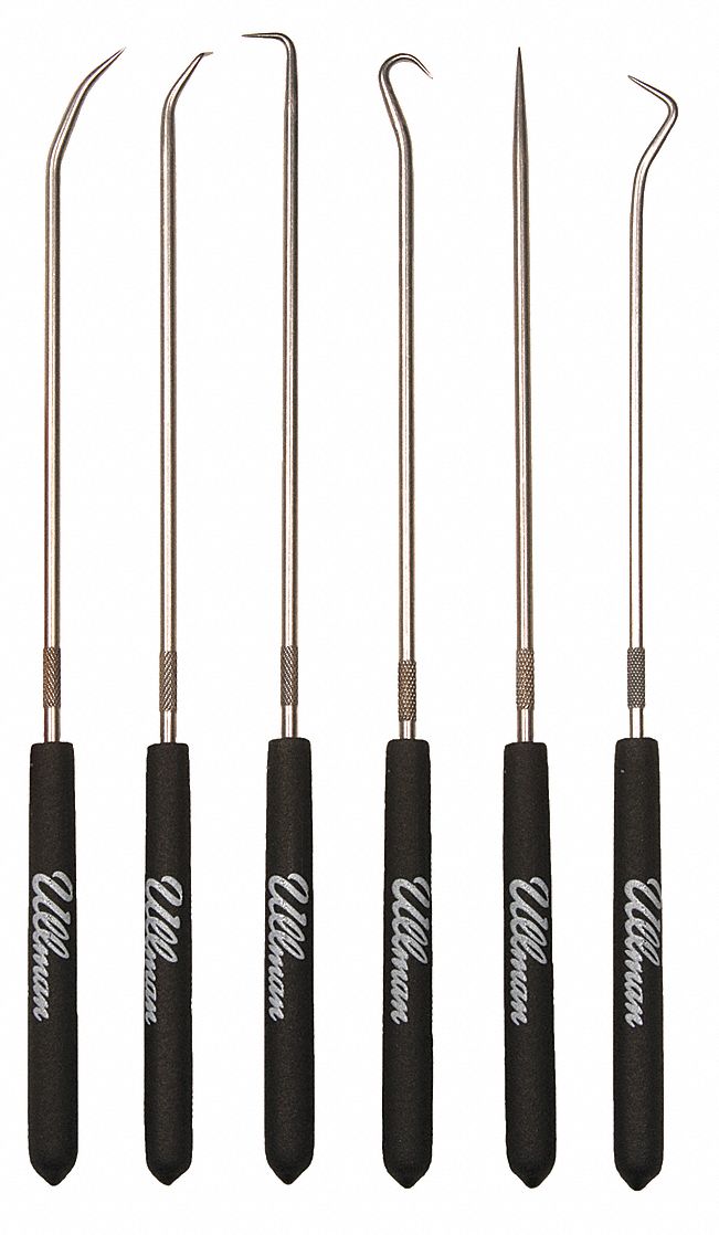 HOOK/PICK SET, STEEL, ANGLE/HOOK/MULTI-ANGLE/STRAIGHT, 6 PK