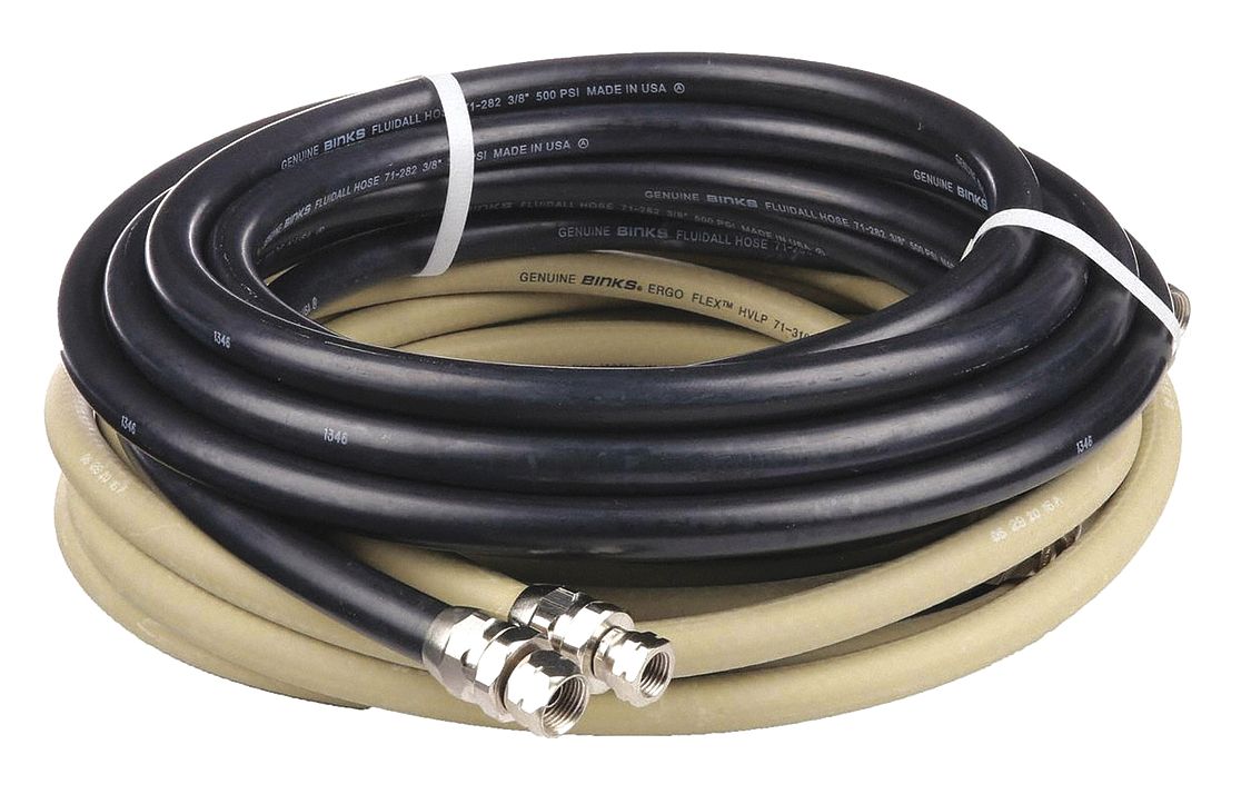 BINKS, Fits Binks/DeVilbiss Brand, Hose Set, Fluid Air, 25 ft. 23UZ39