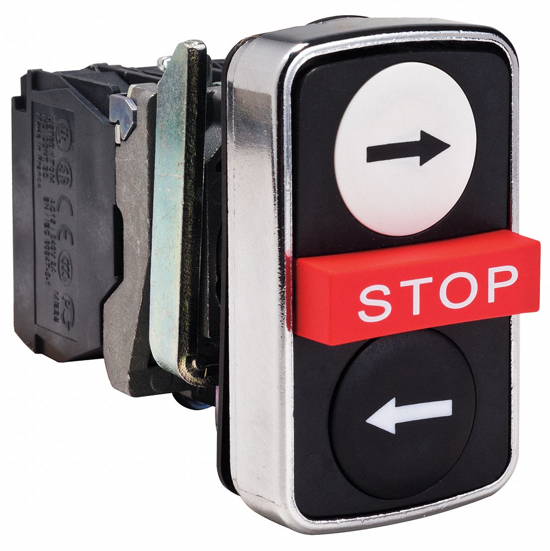 Multihead Operator: 3 Buttons, 22 mm, 1NO/1NC, Metallic