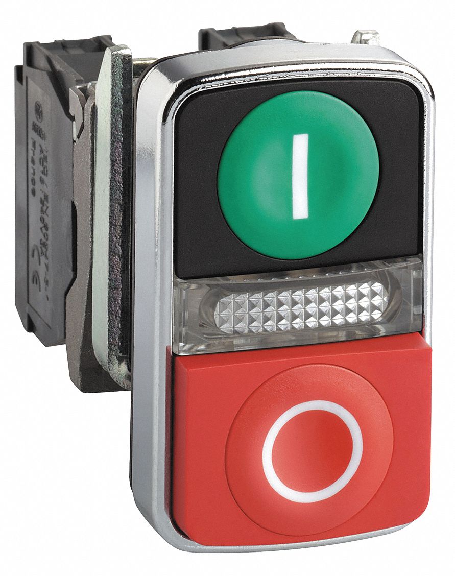 23V761 - Illum Push Button 22mm 1NO/1NC Green/Red