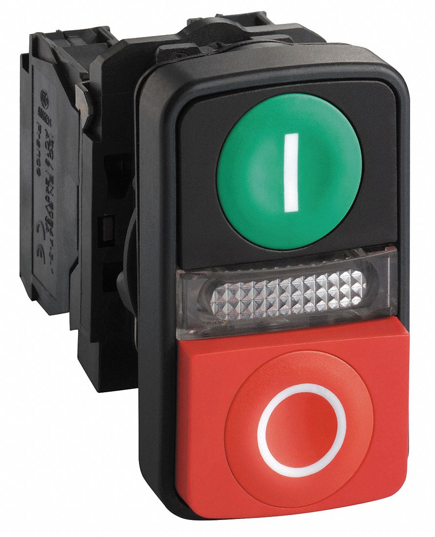 23V765 - Illum Push Button 22mm 1NO/1NC Green/Red