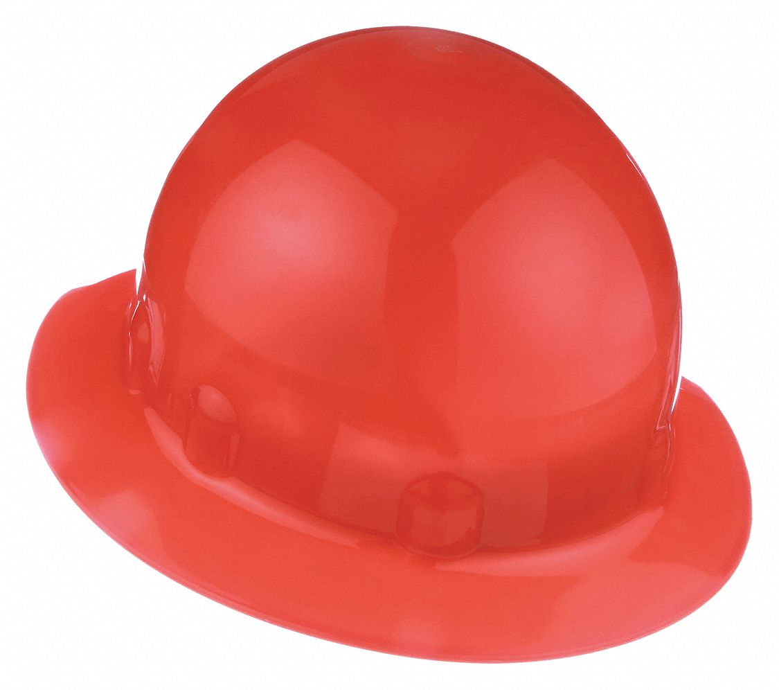 Hard Hat: Orange, No Graphics, Ratchet (8-Point), Ratchet, Polyethylene, FIBRE-METAL