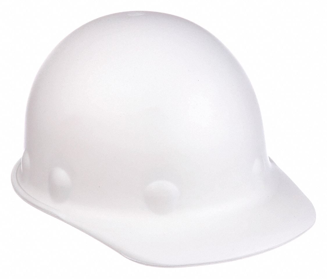 CASQUE DE SÉCURITÉ, CSA, TYPE 1, CLASSE C/G, FIBRE DE VERRE, CLIQUET 8 PTS, REBORD, BLANC