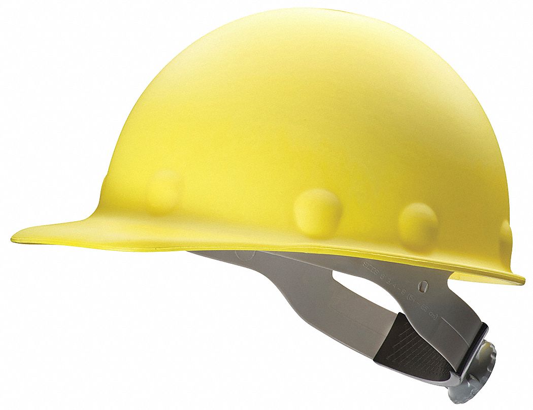 Safety Works Yellow Hard Hat with Adjustable Strap, Lightweight