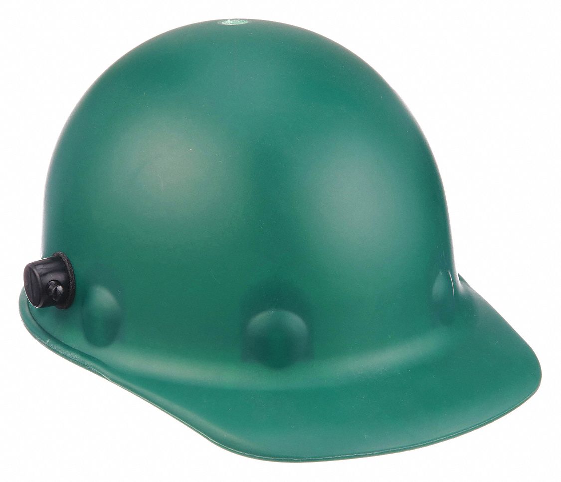 CASQUE DE SÉCURITÉ, CSA Z94.1-2005, TYPE 1, CLASSE C/G, FIBRE VERRE, CLIQUET À 8 POINTS, BORD AVANT, VERT