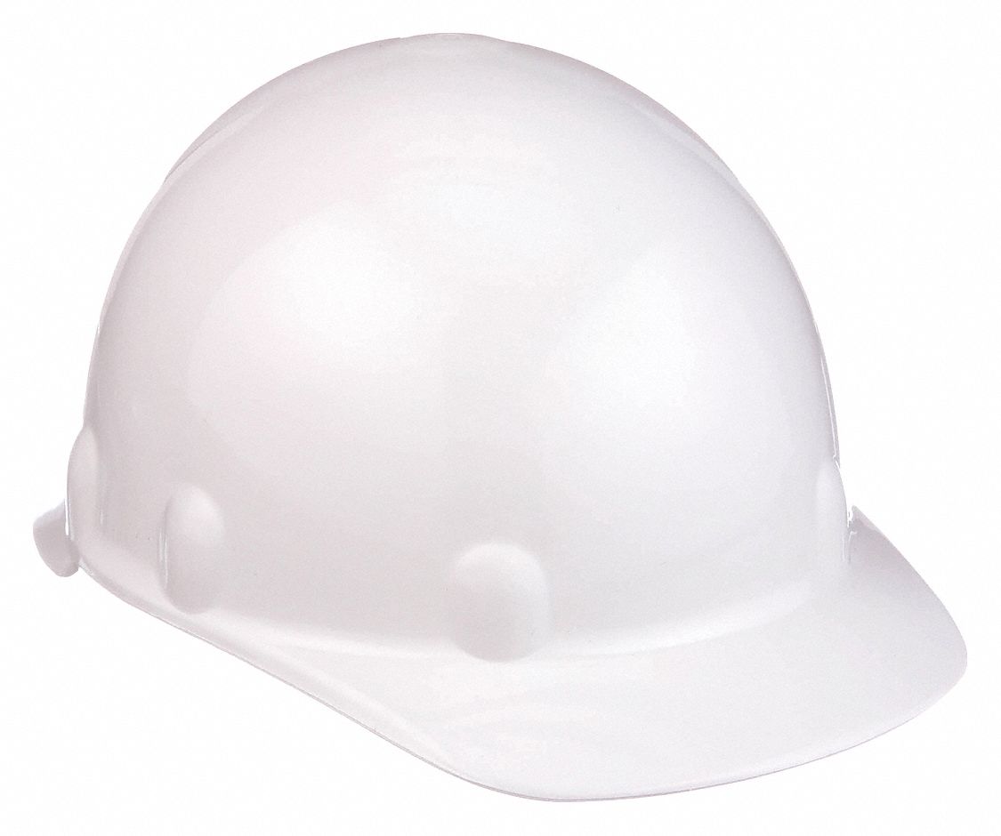 CASQUE DE SÉCURITÉ, CSA Z94.1-2005, TYPE 2, CLASSE E, THERMOPLASTIQUE, CLIQUET À 8 POINTS, REBORD, BLANC