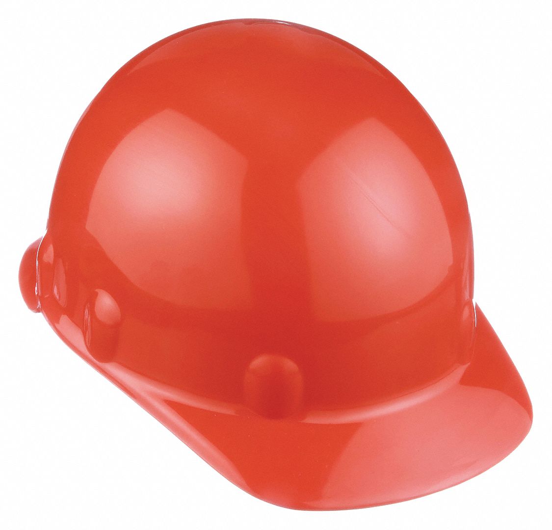 CASQUE DE SÉCURITÉ, CSA Z94.1-2005, TYPE 2, CLASSE E, THERMOPLASTIQUE, CLIQUET À 8 POINTS, REBORD, ORANGE