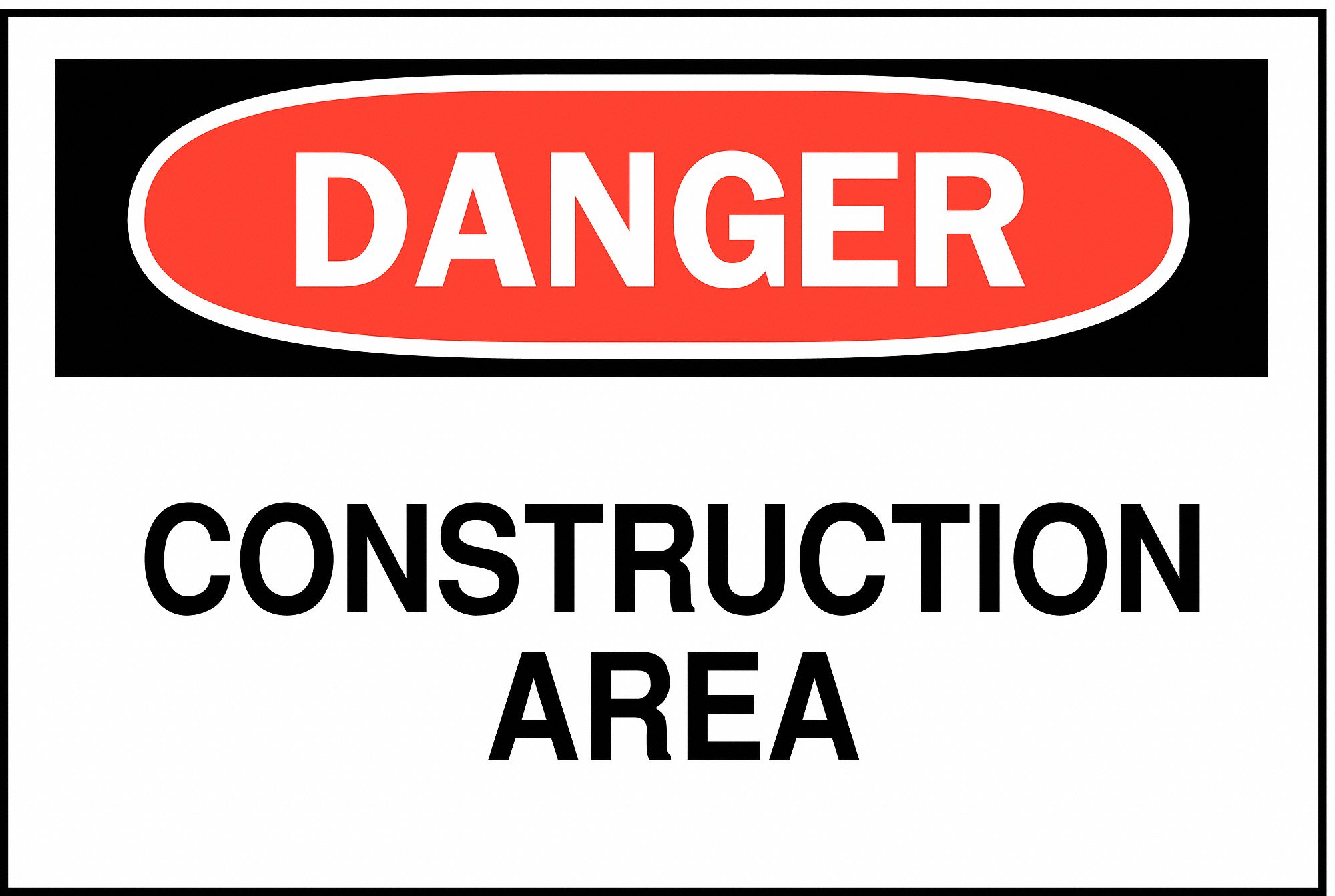 Danger Sign, Construction Area, Header Danger, Rectangle, 10 in Height ...