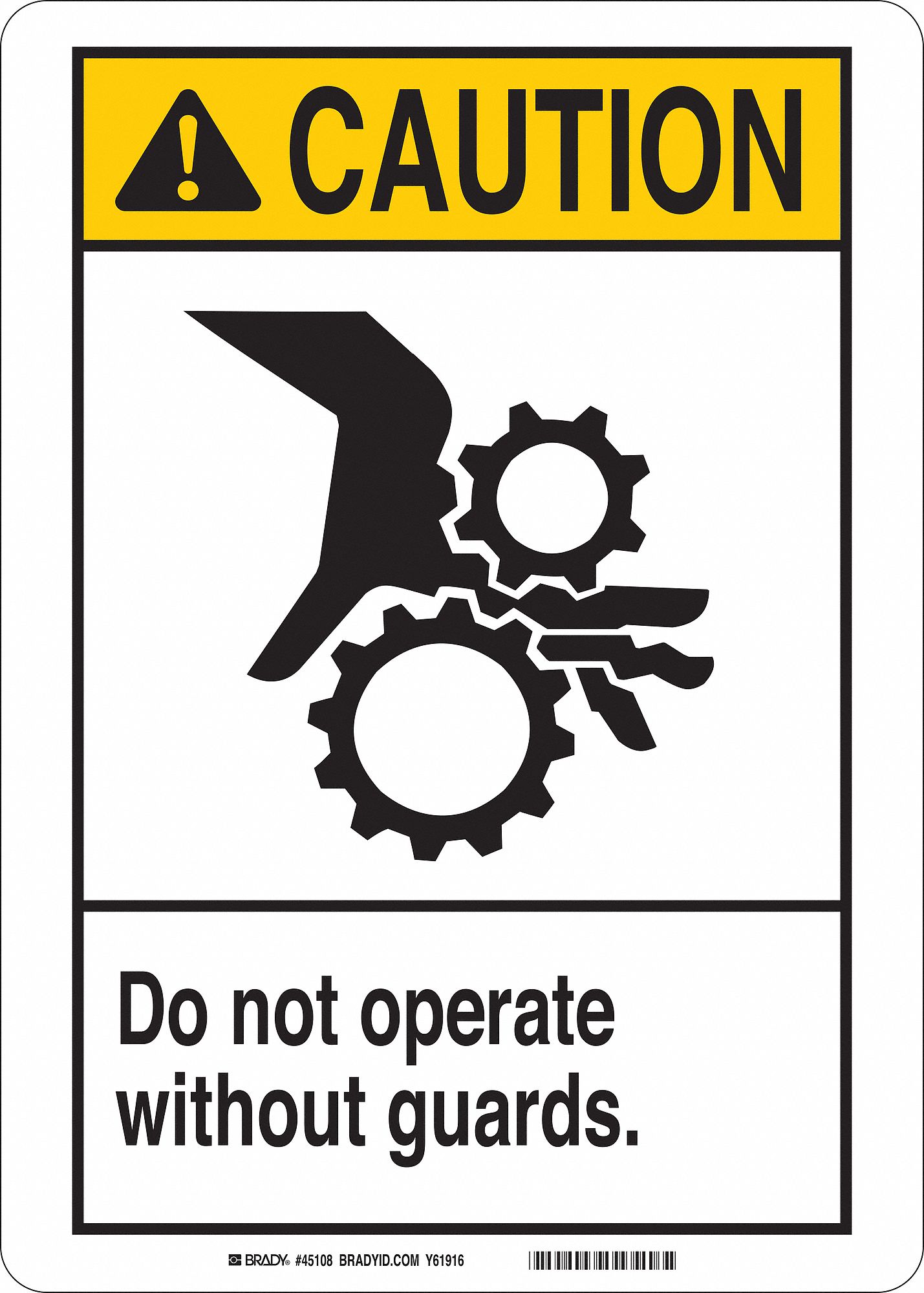 CAUTION SIGN, PLASTIC, 7 IN WIDTH, 10 IN HEIGHT, WHITE