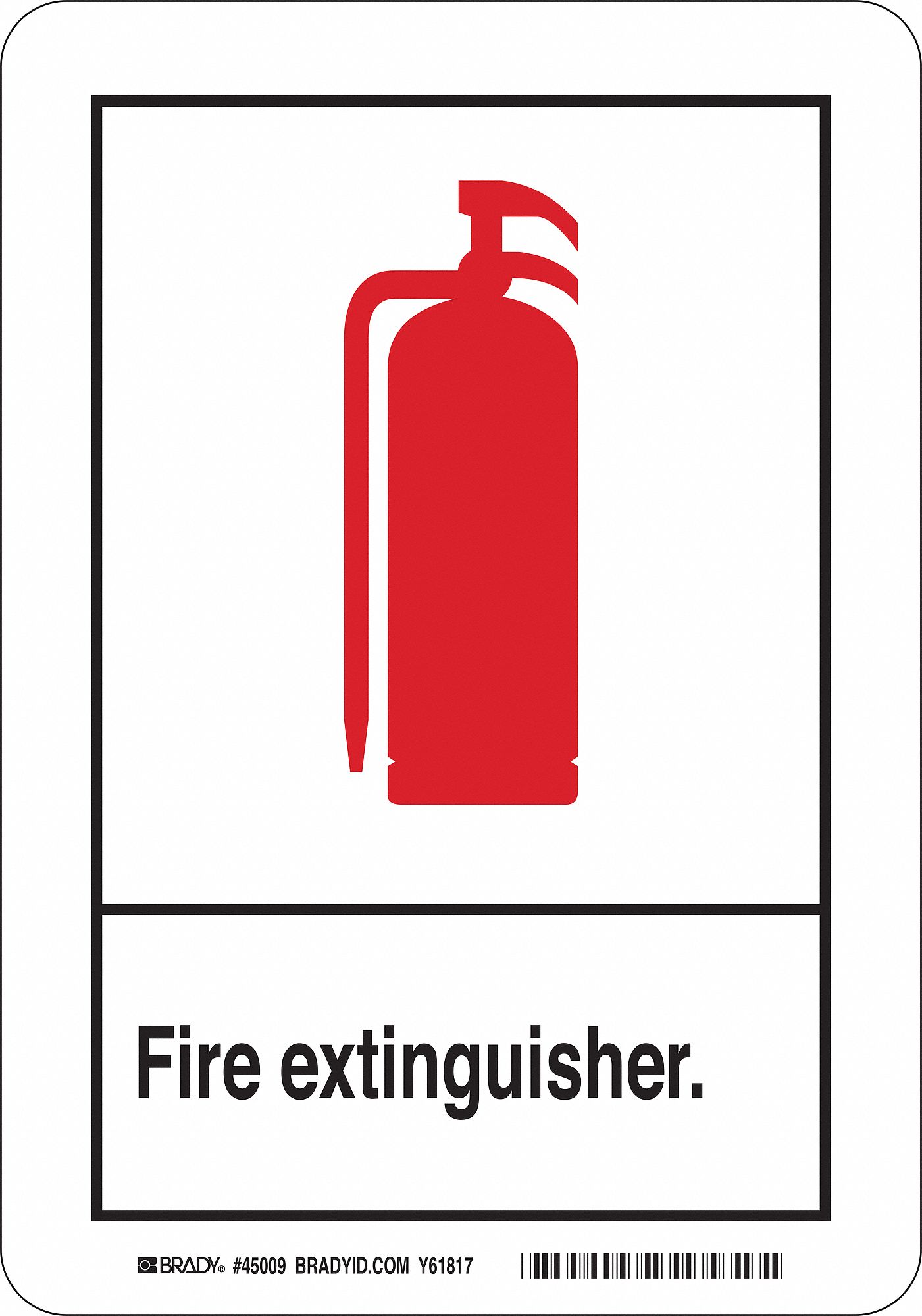 FIRE EQUIPMENT SIGN, NO HEADER, PLASTIC, 10 IN X 7 IN, WITH MOUNTING HOLES, NOT RETROREFLECTIVE