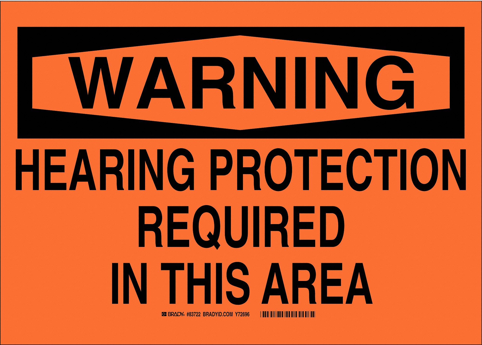 Safety Sign, Hearing Protection Required In This Area, Header Warning ...