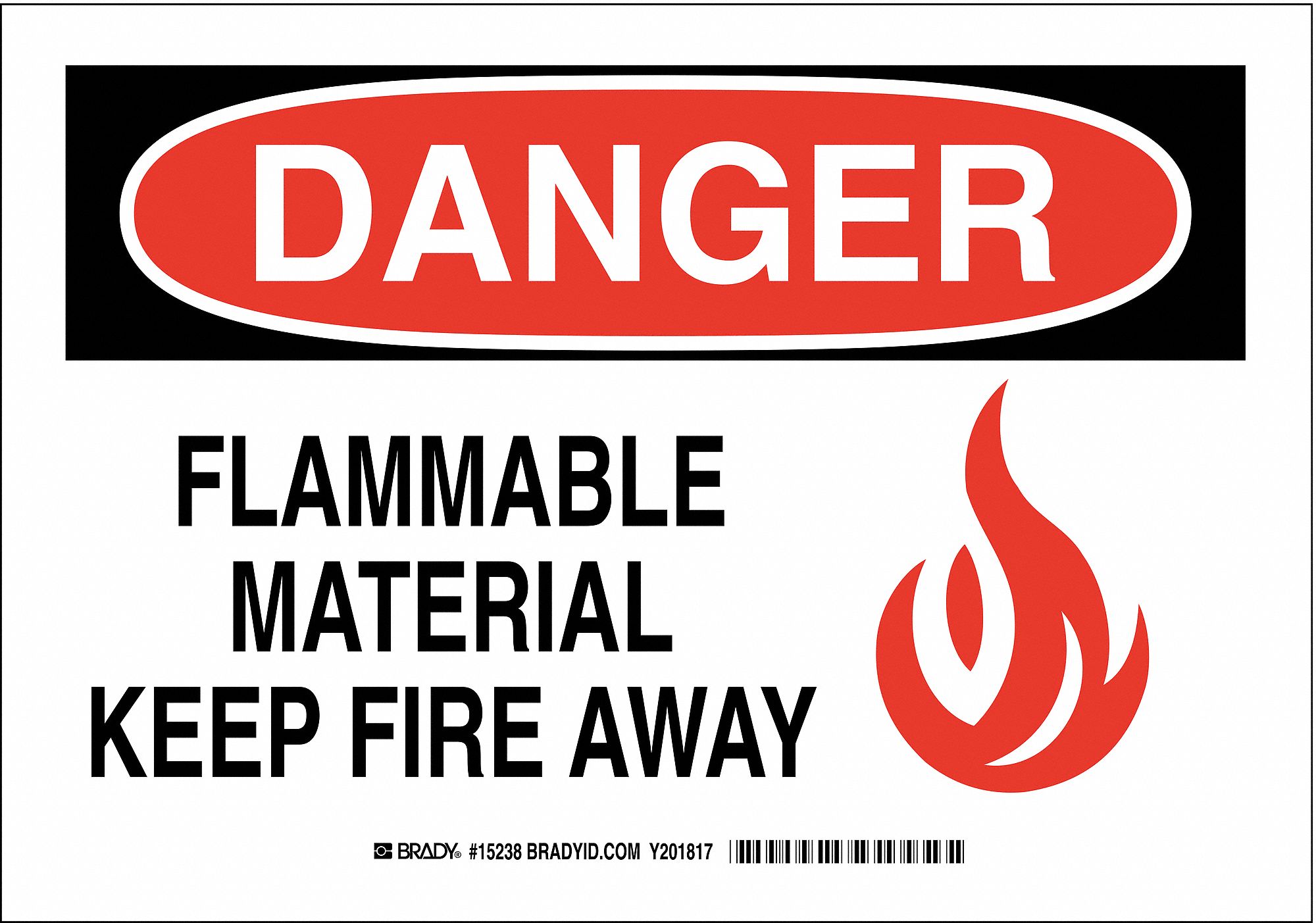 Safety Sign, Flammable Materials Keep Fire Away, Header Danger ...