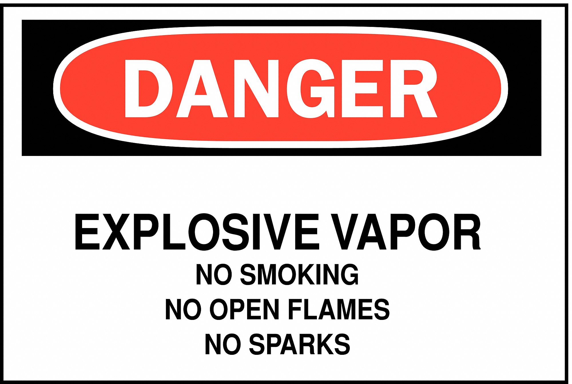 NO SMOKING SIGN, DANGER HEADER, PLASTIC, 7 IN X 10 IN, WITH MOUNTING HOLES, NOT RETROREFLECTIVE