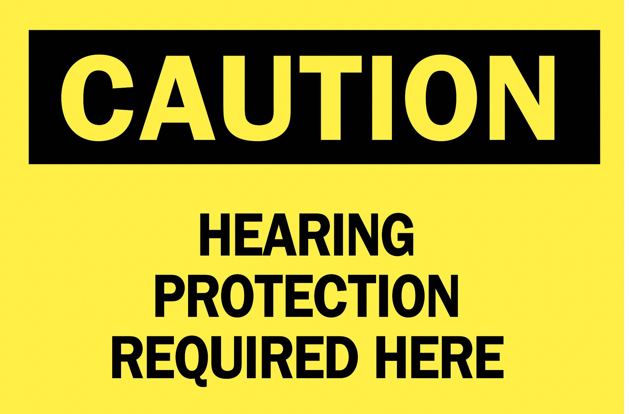 Caution Sign, Hearing Protection Required Here, Header Caution ...