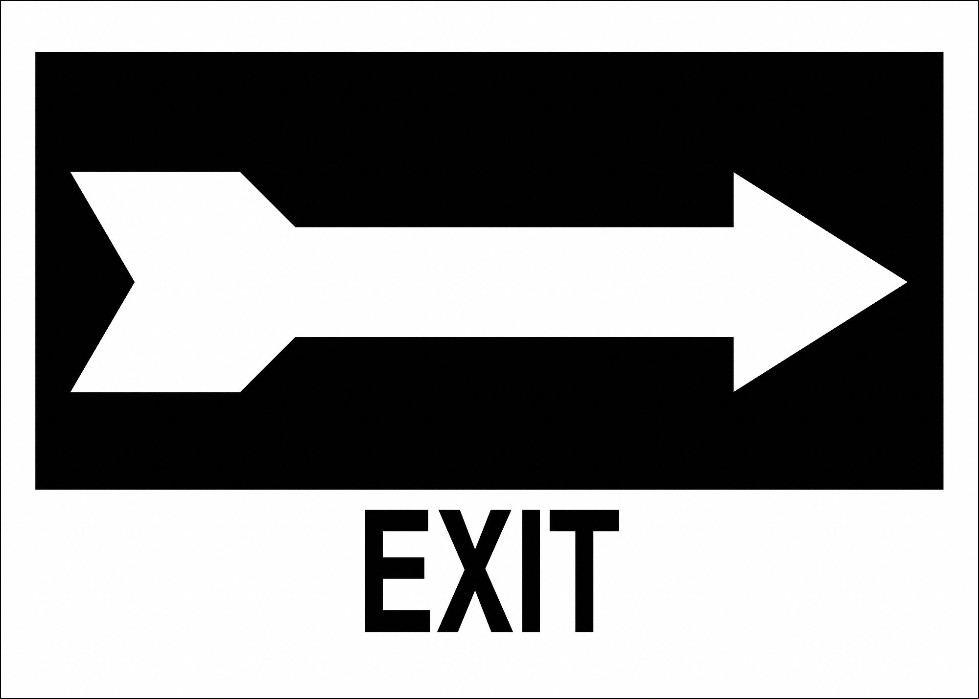 EXIT SIGN, ALUMINUM, 14 IN WIDTH, 10 IN HEIGHT, BRACKET, EXIT