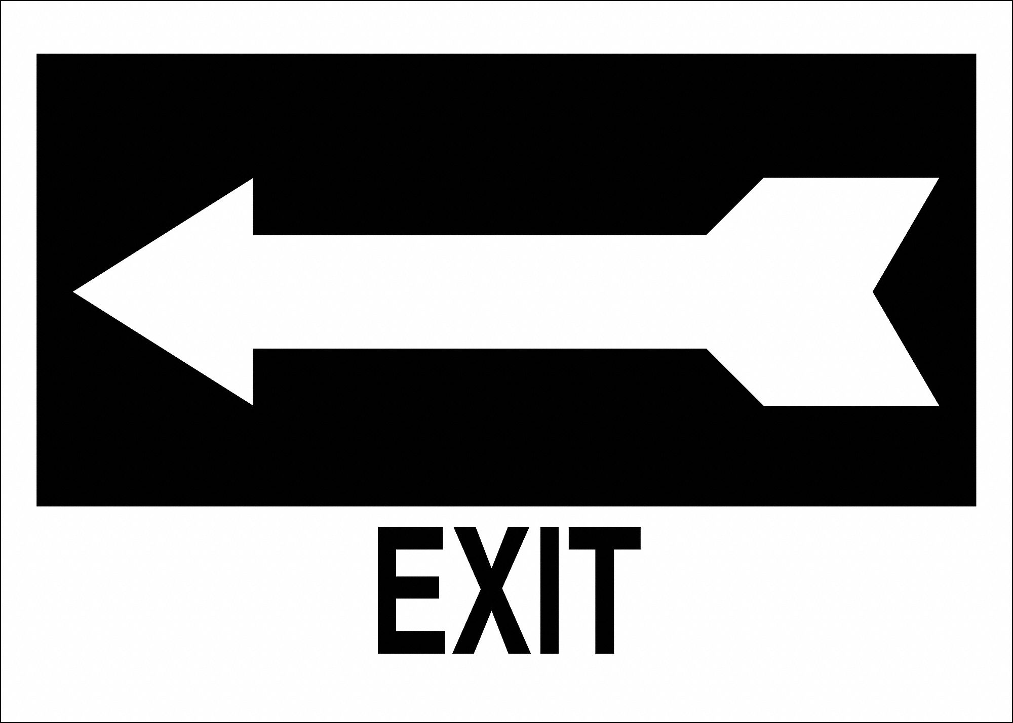 EXIT SIGN, ALUMINUM, 14 IN WIDTH, 10 IN HEIGHT, BRACKET, EXIT
