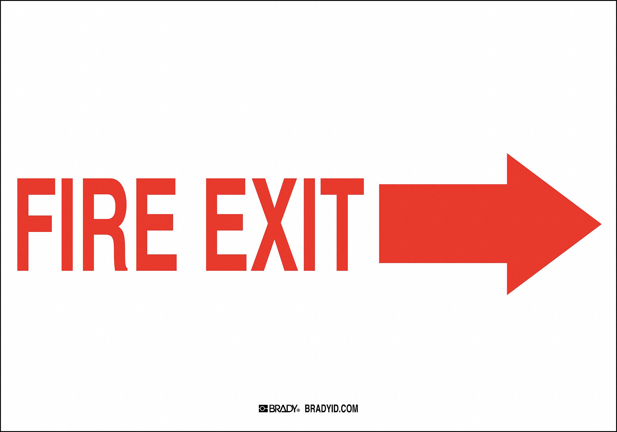 SAFETY SIGN, PLASTIC, 10 IN WIDTH, 7 IN HEIGHT, WITH MOUNTING HOLES, FIRE EXIT
