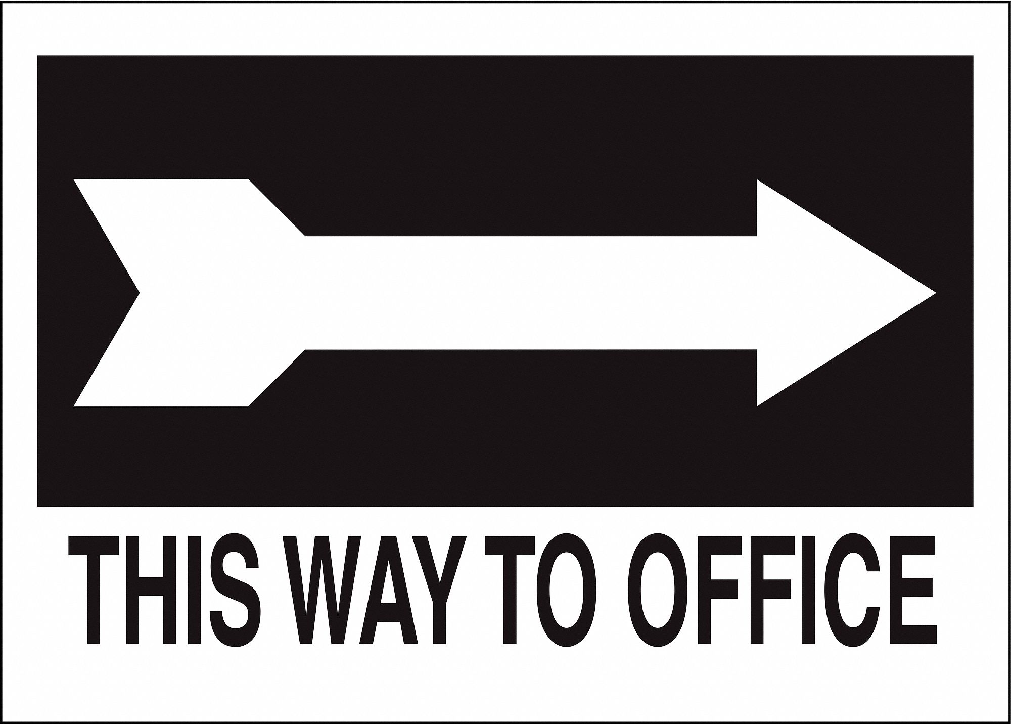 SAFETY SIGN, PLASTIC, 14 IN WIDTH, 10 IN HEIGHT, BLACK/WHITE, WITH MOUNTING HOLES