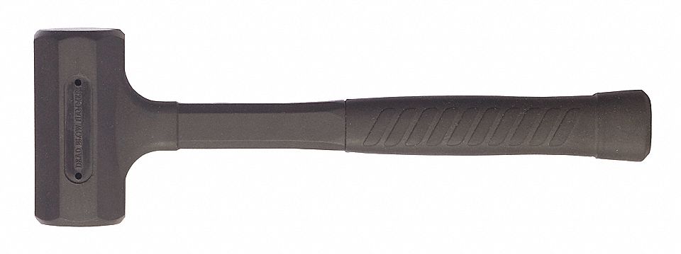 DEAD BLOW HAMMER, BLACK, HEAD WEIGHT 18 OZ, HEAD LENGTH 3.5 IN, RUBBER