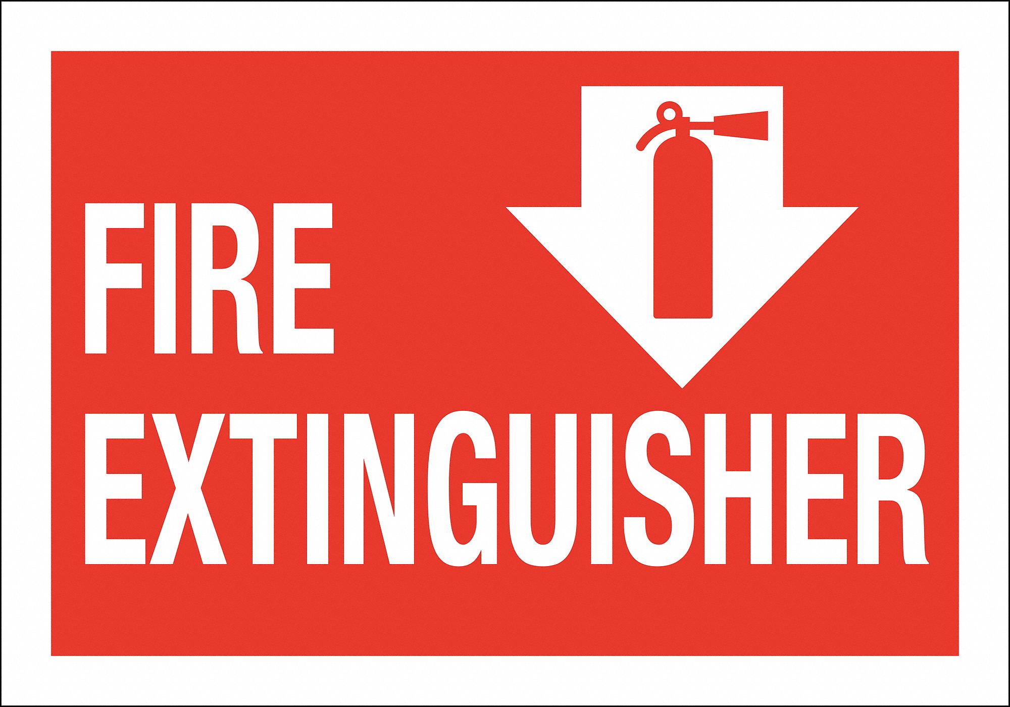 FIRE EQUIPMENT SIGN, NO HEADER, POLYESTER, 7 IN X 10 IN, ADHESIVE SURFACE, NOT RETROREFLECTIVE