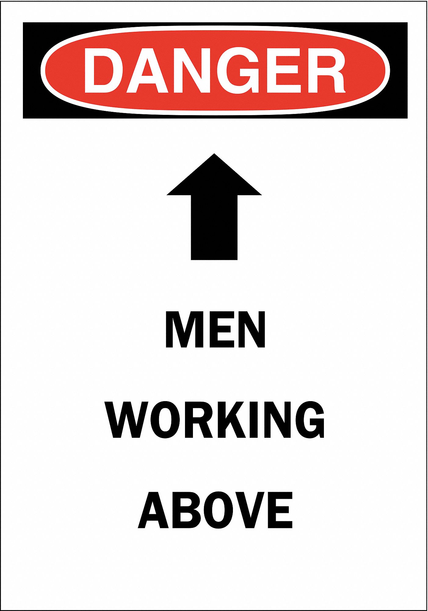 DANGER SIGN, ALUMINUM, 7 IN WIDTH, 10 IN HEIGHT, WHITE, WITH MOUNTING HOLES