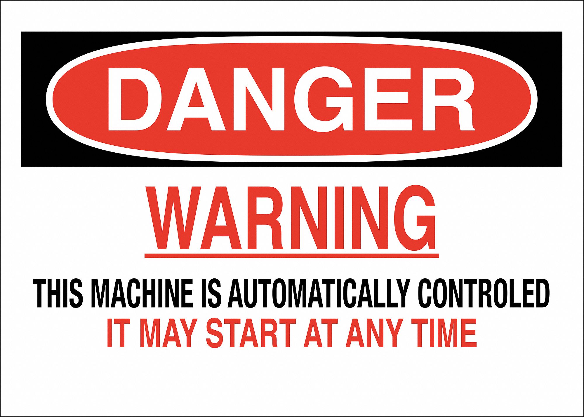 DANGER SIGN, ALUMINUM, 14 IN WIDTH, 10 IN HEIGHT, WHITE, WITH MOUNTING HOLES