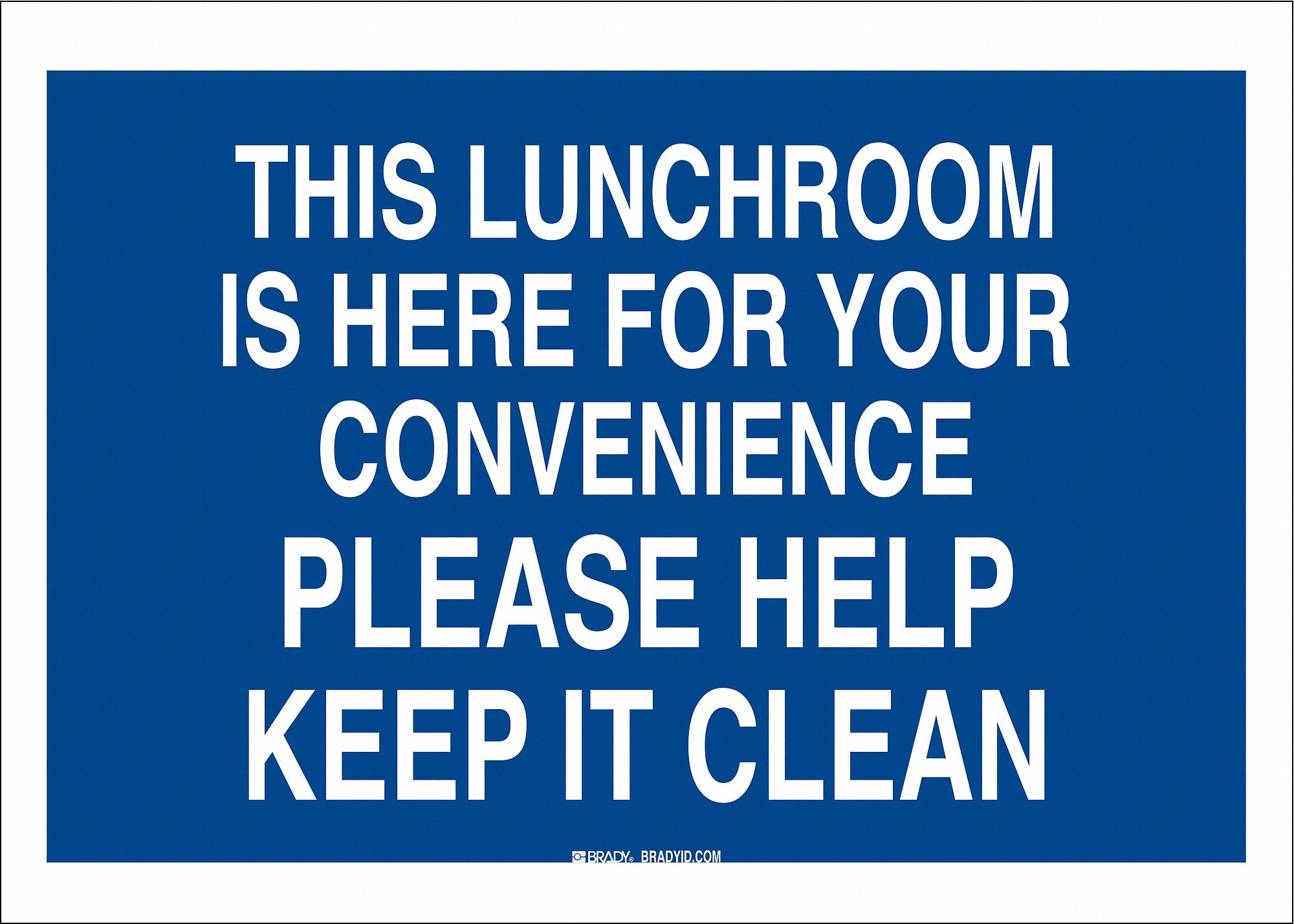 SAFETY SIGN, POLYESTER, 14 IN WIDTH, 10 IN HEIGHT, BLUE/WHITE, ADHESIVE SURFACE