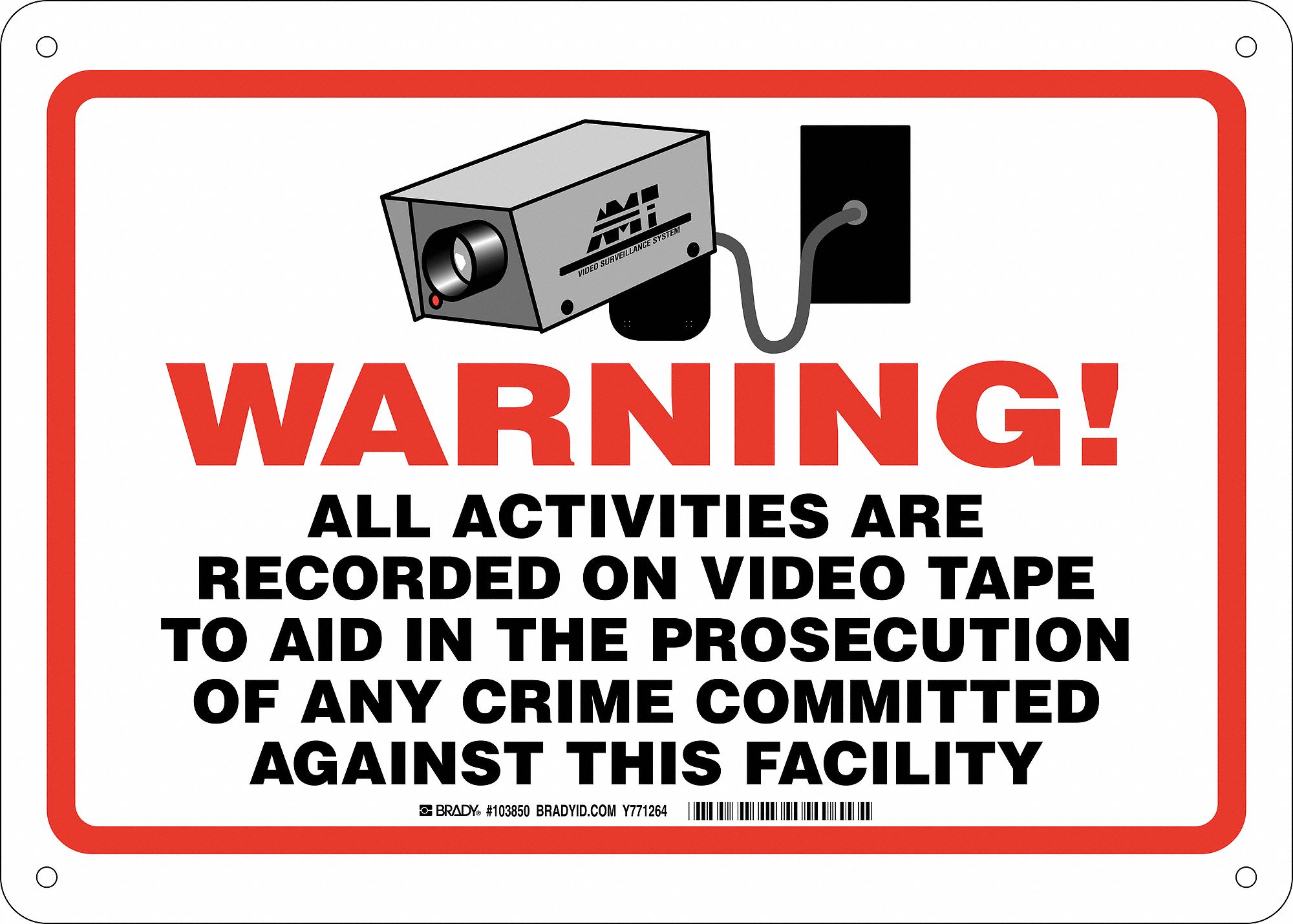 Warning Sign, 10x14, English