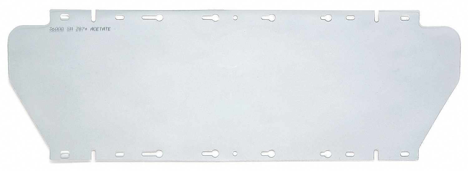 FACESHIELD WINDOW, CLEAR, PC, 19½ X 6½ X0.04 IN, CSA, FOR USE WITH SELLSTROM 380 SERIES