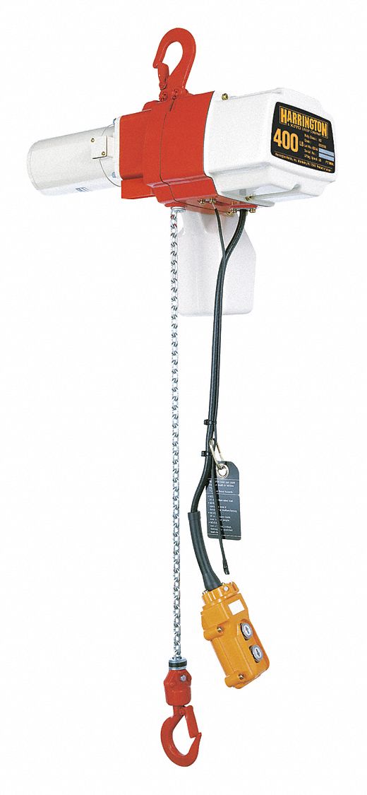 Electric Chain Hoist: H2 - Light Duty, 120V AC, Hook Mounted - No Trolley, 2 Speeds